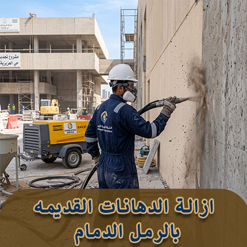 ازالة الدهانات القديمه بالرمل الدمام